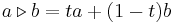 a \triangleright b = ta %2B (1-t)b 