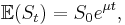 \mathbb{E}(S_t)= S_0e^{\mu t},