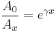 \frac{A_0}{A_x}=e^{\gamma x}