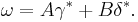 \omega = A\gamma^* %2B B\delta^*.