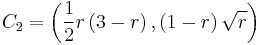 C_2=\left(\frac{1}{2}r\left(3-r\right),\left(1-r\right)\sqrt{r}\right)