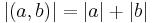 |(a,b)| = |a| %2B |b|