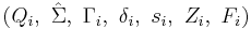 (Q_i,\  \hat{\Sigma},\  \Gamma_i,\  \delta_i, \ s_{i},\ Z_i, \ F_i)