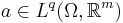 a\in L ^q(\Omega, \mathbb{R}^m)