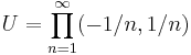 U = \prod_{n=1}^{\infty}(-1/n, 1/n)