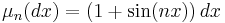 \mu_n(dx) = (1%2B \sin(nx))\,dx