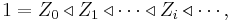 1 = Z_0 \triangleleft Z_1 \triangleleft \cdots \triangleleft Z_i \triangleleft \cdots,