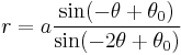 r = a \frac {\sin (-\theta %2B \theta_0)}{\sin (-2\theta %2B \theta_0)}