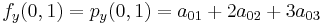 f_y(0,1)    = p_y(0,1) = a_{01} %2B 2a_{02} %2B 3a_{03}