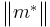 \begin{Vmatrix}m^*\end{Vmatrix}