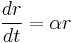 
\frac{dr}{dt} = \alpha r
