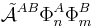 
 \tilde{\mathcal{A}}^{AB} \Phi^A_n \Phi^B_m
