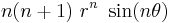  n(n%2B1)~r^n~\sin(n\theta) \,