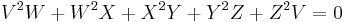 V^2W%2BW^2X%2BX^2Y%2BY^2Z%2BZ^2V =0 \, 