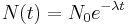 N(t) = N_0 e^{-\lambda t}