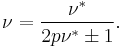  \nu=\frac{\nu^*}{2p\nu^*\pm 1}.