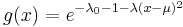 g(x)=e^{-\lambda_0-1-\lambda(x-\mu)^2}