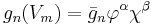 {g}_n(V_m) = \bar{g}_n \varphi^\alpha \chi^\beta\,