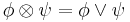 \phi \otimes \psi = \phi \vee \psi\,