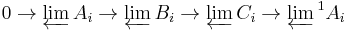 0\rightarrow\varprojlim A_i\rightarrow\varprojlim B_i\rightarrow\varprojlim C_i\rightarrow\varprojlim{}^1A_i