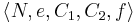 \left \langle N,e,C_1,C_2,f \right \rangle