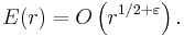 E(r)=O\left(r^{1/2%2B\varepsilon}\right).