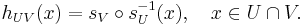 h_{UV}(x) = s_V\circ s_U^{-1}(x),\quad x \in U \cap V.