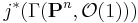 j^* (\Gamma (\mathbf P^n, \mathcal O(1)))