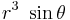  r^3~\sin\theta \,