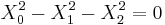 X_0^2-X_1^2-X_2^2=0