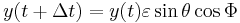 y(t%2B\Delta t) =  y(t) \varepsilon \sin \theta \cos \Phi