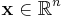 \mathbf{x} \in \mathbb{R}^n