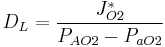 D_L = \frac {J^*_{O2}}{P_{AO2} - P_{aO2}}