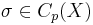 \sigma \in C_p(X)