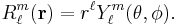 R^m_\ell(\mathbf{r}) = r^\ell Y^m_\ell(\theta,\phi).