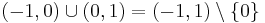 (-1, 0) \cup (0, 1) = (-1, 1) \setminus \{0\}