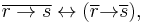 \overline{r \rightarrow s} \leftrightarrow (\overline{r} \mathbin{\rightarrow} \overline{s}),