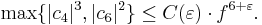  \max\{\vert c_4\vert^3,\vert c_6\vert^2\} \leq C(\varepsilon )\cdot f^{6%2B\varepsilon }. \, 