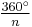  \tfrac{360^\circ} {n} 