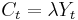  C_{t} = \lambda Y_{t}