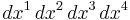 d x^1 \, d x^2 \, d x^3 \, d x^4