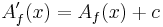 A'_{f}(x) = A_{f}(x) %2B c