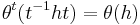 \theta^{t}(t^{-1}ht)= \theta(h)