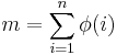 m = \sum_{i=1}^n\phi(i)