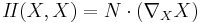 I\!I(X,X) = N\cdot (\nabla_X X)