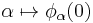 \alpha \mapsto \phi_\alpha(0)