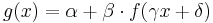 \,g(x)=\alpha%2B \beta \cdot f(\gamma x%2B\delta)