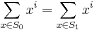  \sum_{x \in S_0} x^i = \sum_{x \in S_1} x^i