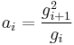 a_i=\frac{g_{i%2B1}^2}{g_i}