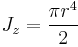 J_{z} = \frac{\pi r^4}{2} 